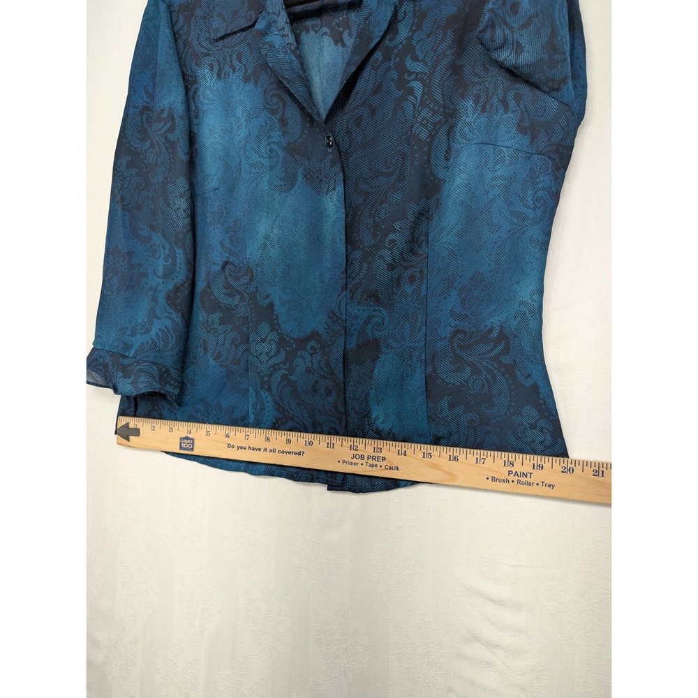 Positive Attitude Blue Floral Lightweight Jacket Womens Size‎ 14 - Picture 5 of 10